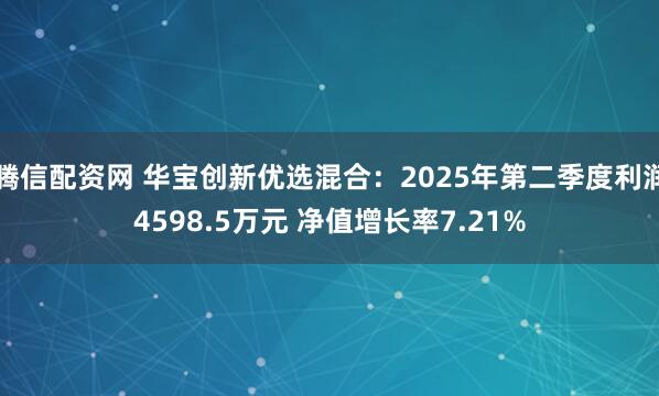 腾信配资网 华宝创新优选混合：2025年第二季度利润4598.5万元 净值增长率7.21%