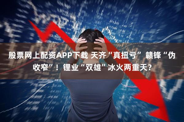 股票网上配资APP下载 天齐“真扭亏” 赣锋“伪收窄”！锂业“双雄”冰火两重天？