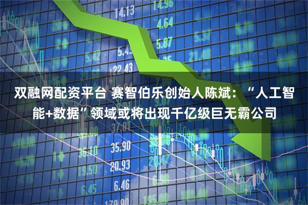 双融网配资平台 赛智伯乐创始人陈斌：“人工智能+数据”领域或将出现千亿级巨无霸公司